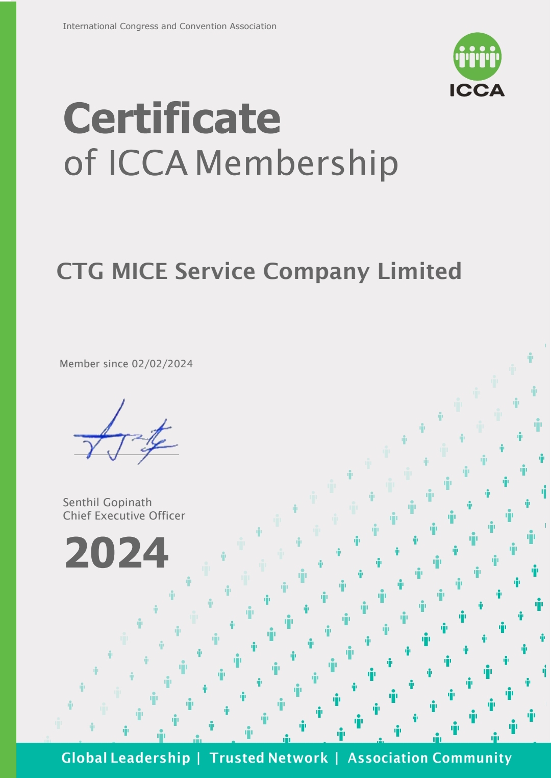 Certificate of ICCA Membership
